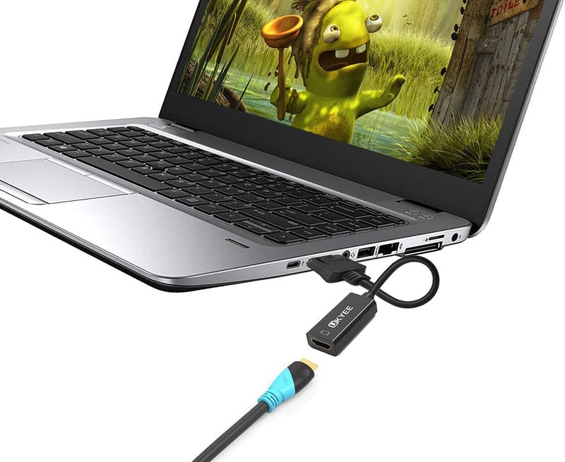 UKYEE Displayport to HDMI Adapter 2-Pack, Display Port DP to HDMI Converter Cable Male to Female Port 1080P Compatible with PC, Monitor, Projector, HDTV - Black - Image 4